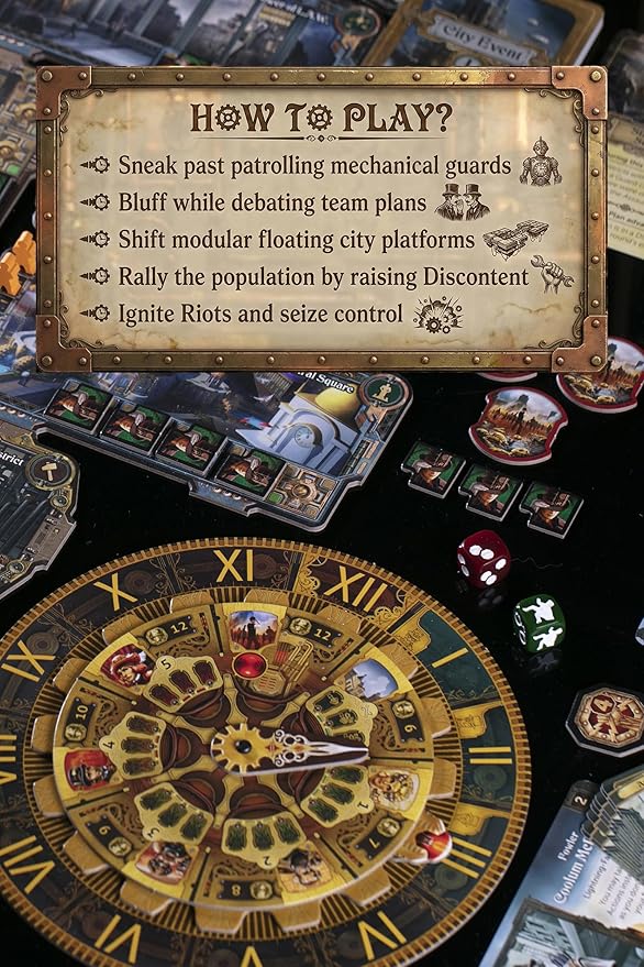 CrowD Games | City of The Great Machine Board Game | 1-4 Players | Ages 14 and up | Steampunk | One-vs-Many | Hidden Movement | Cooperative Board Games | Strategy Board Games | Playtime 45-90 min