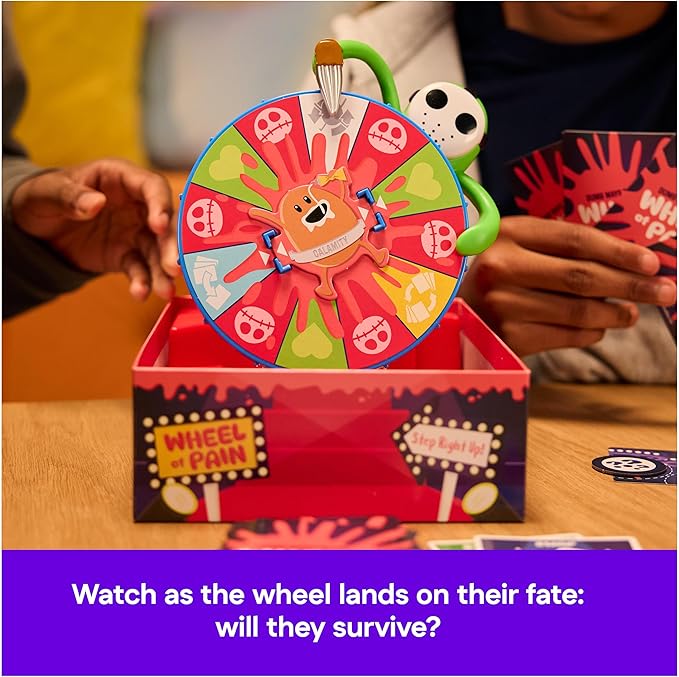 Spin Master Games Dumb Ways to Die: Wheel of Pain Game Interactive Spinning Wheel Viral Meme Survival Strategy Fun for Kids Adults &amp Family Game Night 2-6 Players for Ages 12 &amp Up