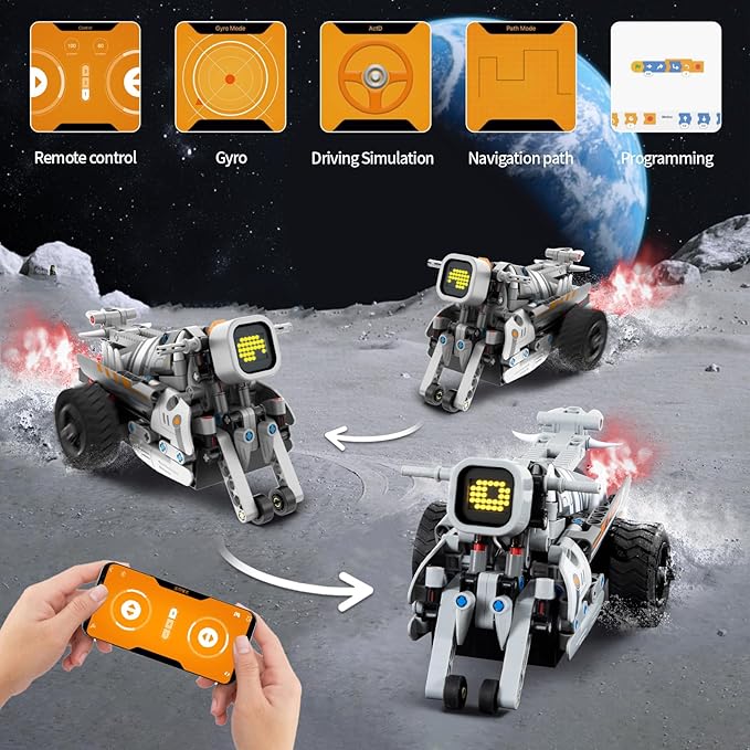 STEM Building Toys for Kids 6-14 Remote &amp APP Controlled 3in1 STEM Dinosaur Motorcycle Robot Building Kit for Kid with Music Spray 646 Pcs Building Blocks Set Birthday Xmas Gift Ideas for Boys G