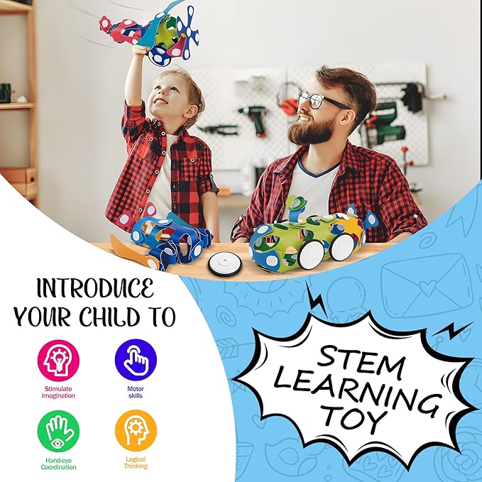 Flexible Building Blocks Set Creative Construction Toys for Kids Educational Fun for 3+ Years Old Enhances Hand-Eye Coordination and Creativity
