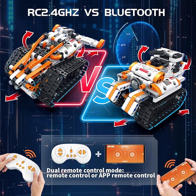 5 in 1 STEM Robotics Building Kit 560 PCS APP/Remote Control Robot Toy Building Block Sets Compatible with Lego Robot Control &amp Programming Coding Robotic Toys Birthday Great Gifts for Boys 8-1