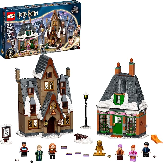 LEGO Harry Potter Hogsmeade Village Visit 76388 Building Toy 20th Anniversary Set with Collectible Golden Ron Weasley Minifigure Birthday Gift for Idea for Kids Girls and Boys Ages 8+