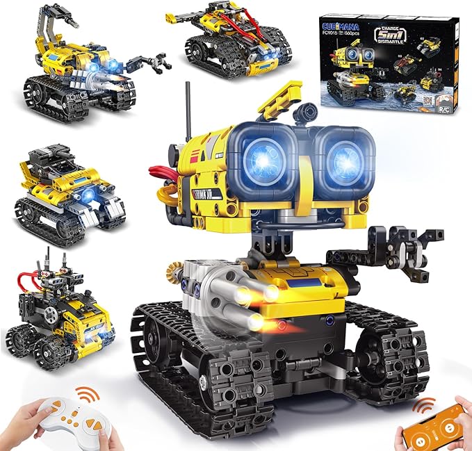 Robot Building Toys for Kids - 5 in 1 Remote- &amp App-Controlled Robots Toy RC Wall/Engineering/Mech Scorpion Building STEM Toys Robot Toy Gifts for Kids Boys Girls Age 10+ (560 PCS)