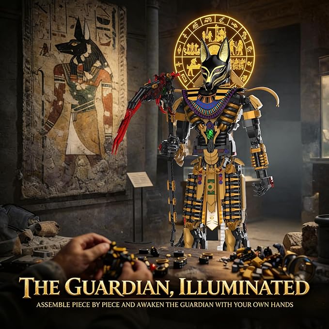JMBricklayer Anubis Mythical Building Set for Adults Ancient Egyptian God Building Blcoks Collectible Mech Model Kits for Home Office Decor Large Display Statue Gifts for Men &amp Mythology Lovers