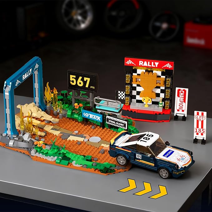 Car Building Set Off-Road Racing Car Buildings Blocks Sets for Adults Kids 8+ Miniature Vehicle Model w/ Forest Scene Modular Cars Building Kit Toys Gift for Birthday HolidaysFinal Glory 1081Pcs