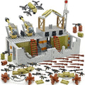 Military Base Building Block Toy Set 600+ Pieces Battlefield Playset with Air Defence Gun Drone Weapon Pack Accessories MOC Brick for Military Enthusiasm