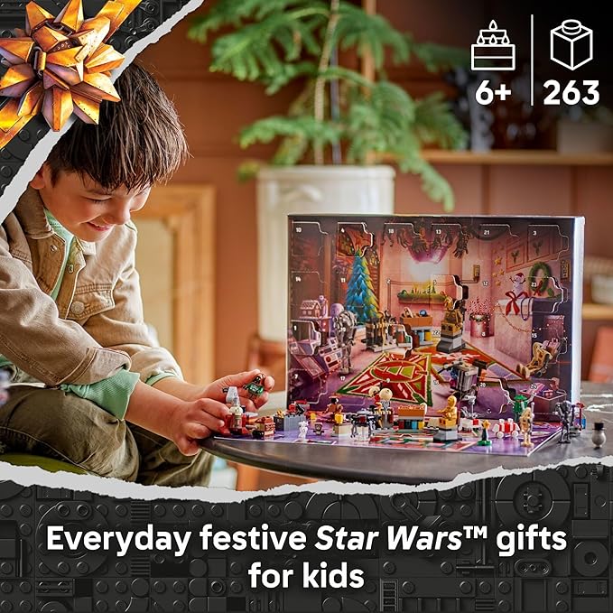 LEGO Star Wars Advent Calendar 2025 Kids Toy - Holiday Countdown Playset with 24 Toys for Boys &amp Girls Ages 6+ - Includes C-3PO &amp BB-8 Figures - Star Wars Gift Idea for Christmas - 75418