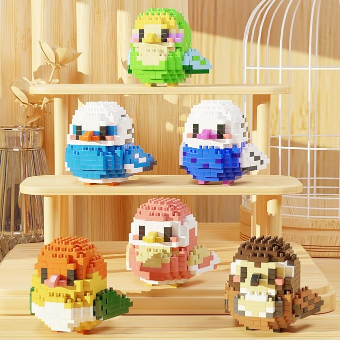 Cute Parrot Micro mini Blocks Building Blocks Sets12 PC Small Bird Series Mini Bricks Animal ToysUnique Animals Model Present for 14+ Kids or Adults