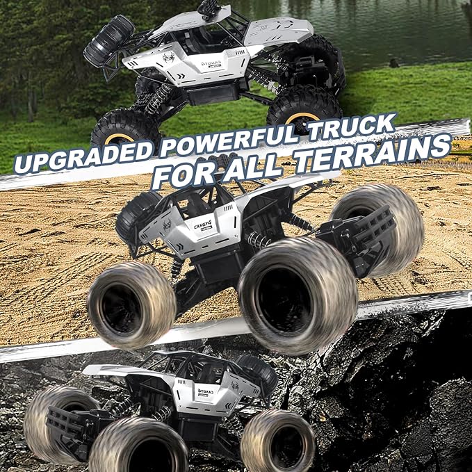 Remote Control Car 1:12 Off Road Truck Metal Shell LED Headlights Offroad Monster RC Truck RC Cars Toys for Boys 4-7 8-12 Year Old Kids Gifts for Kids