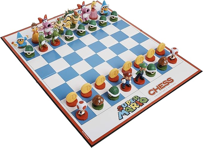 Super Mario Chess Set 32 Custom Sculpt Game Pieces Including Iconic Characters: Mario Luigi Peach Toad Bowser Super Mario Themed Chess Game
