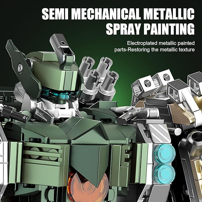HIGH GODO Mech Building Blocks Set for Adults Motorized Robot Model Building Kit with Multiple Weapons Hard Core Industrial Style Collectible Gifts for Man Teens Ages 14+ (1403 Pieces)