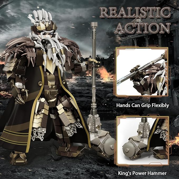 HIGH GODO Dwarf King Mech Building Blocks Set for Adults Robot Model Building Kit with Hammer Weapons 1238 Pieces Creative Collectible Gift for Teens 14+