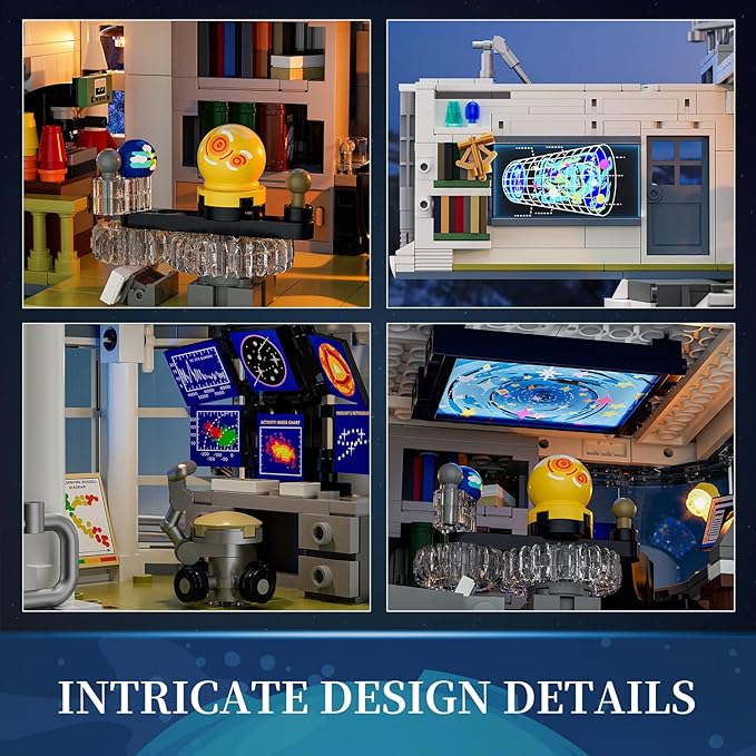 Alpine Observatory Lighting Building-Bricks Set with The Galaxy Projector 2437 Pcs Space Themed Room Decor for Astronomy and Space Lovers