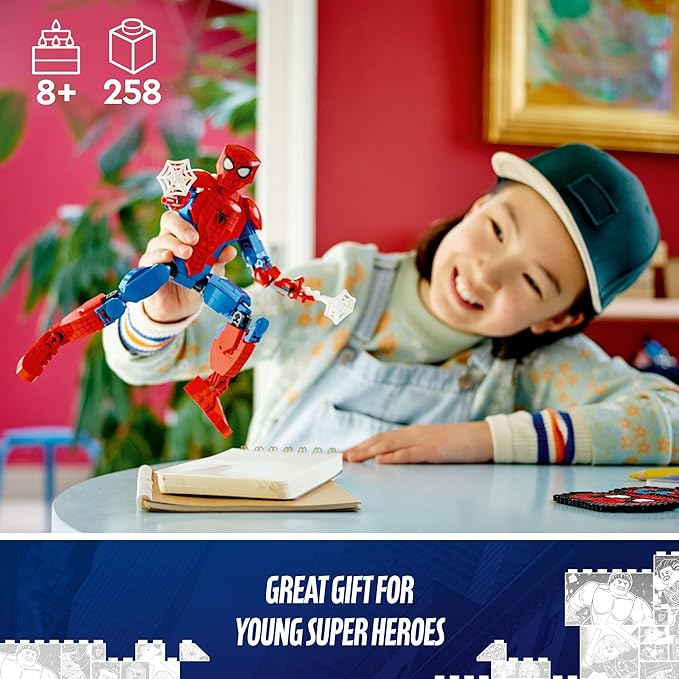 LEGO Marvel Spider-Man Building Toy Fully Articulated Action Figure Superhero Movie Set with Web Elements Gift for Grandchildren Collectible Model for Boys Girls and Kids Ages 8 and Up 76226