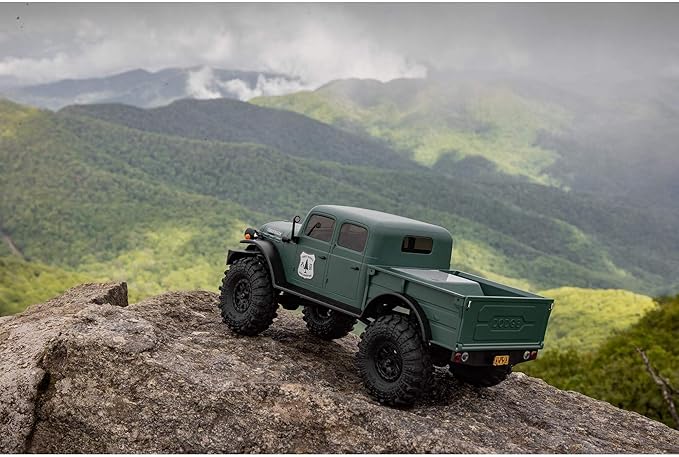 Axial RC Truck SCX24 40's 4 Door Dodge Power Wagon Green 1/24 4 Wheel Drive-RTR(Everything Needed to Run Included) AXI00007T2