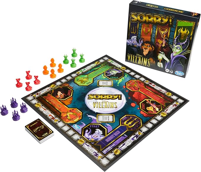 Hasbro Gaming Sorry! Board Game: Disney Villains Edition Kids Game Family Games for Ages 6 and Up (Amazon Exclusive)