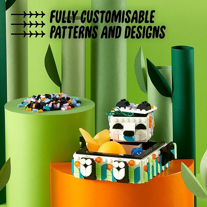 LEGO DOTS Cute Panda Tray 41959 Toy Crafts Set DIY Jewelry Box Desk Tidy or Storage Trays Personalisable Animal Gift Idea for Kids Age 6 Plus
