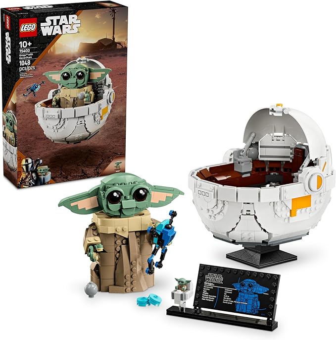 LEGO Star Wars Grogu with Hover Pram Building Toy Set - Star Wars Toy for Kids Boys &amp Girls Ages 10+ - Gift Idea for Birthday - 75403