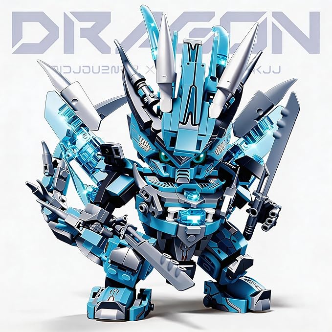 Dragon Mecha TransformingMechanical Robot Dragon-Shaped Model Building Block Toy Set Cool Warrior Suitable as a Christmas Birthday Gift for Adults or Children