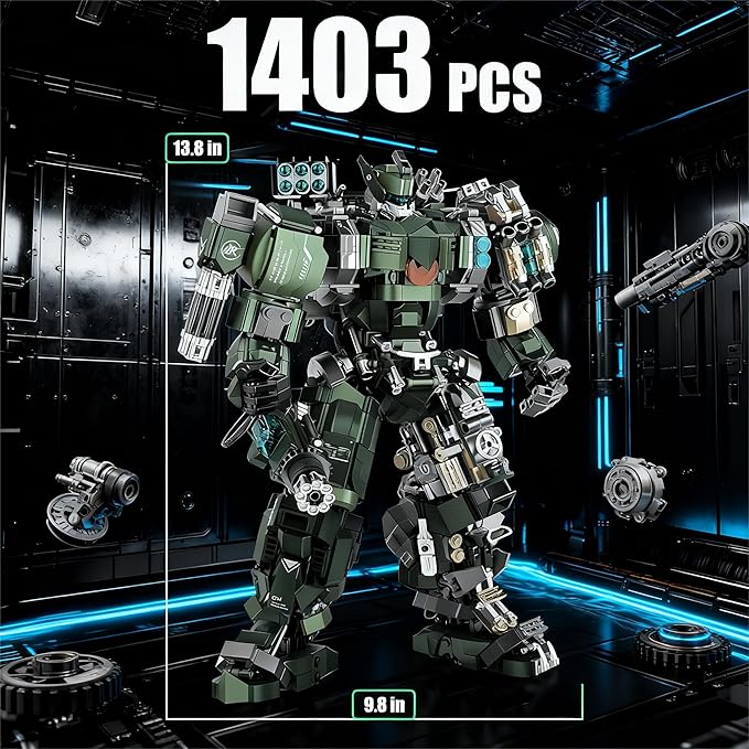 Weapon Mech Building Blocks Set for AdultsCompatible with Lego Mech Robot Model Building Kit for Boys 8-14 Toys for Teens
