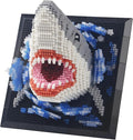 1800PCS Animal Shark 3D Wall Art Micro Mini Building Blocks Set not Compatible with Lego SizeUnique Home or Table Decor Painting with Specialized TweezersPresent DIY Shark Toy for 14+