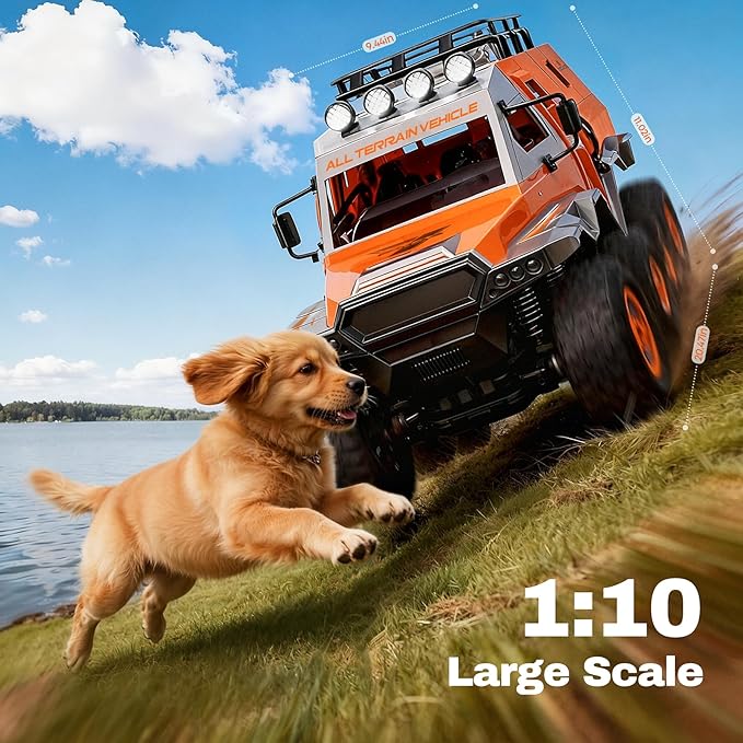 Amphibious Remote Control Car 1:10 Large 8x8 Monster Truck for Adults Boys All Terrains Off Road Waterproof RC Truck Toy Gift
