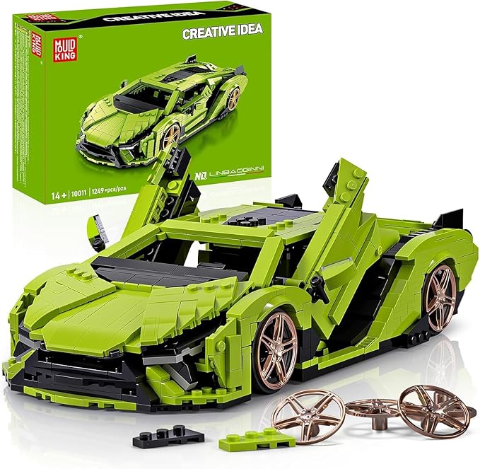 Mould King 10011 Sián FKP 37 Car Building Sets 1249-Piece MOC Classic Sports Car Building Block Kits Collectible Racing Supercar Model for Adult &amp Teens Age 14+