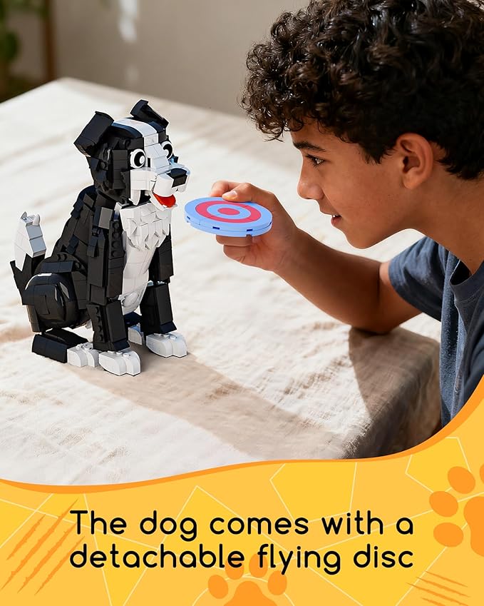 3 in 1 Animal Tuxedo Cat Building Set - Animal Figurines with 3 Building Options into Cat Dog or Rabbit - Learning Toy Birthday Gift for Kids Girls &amp Boys Ages 6+