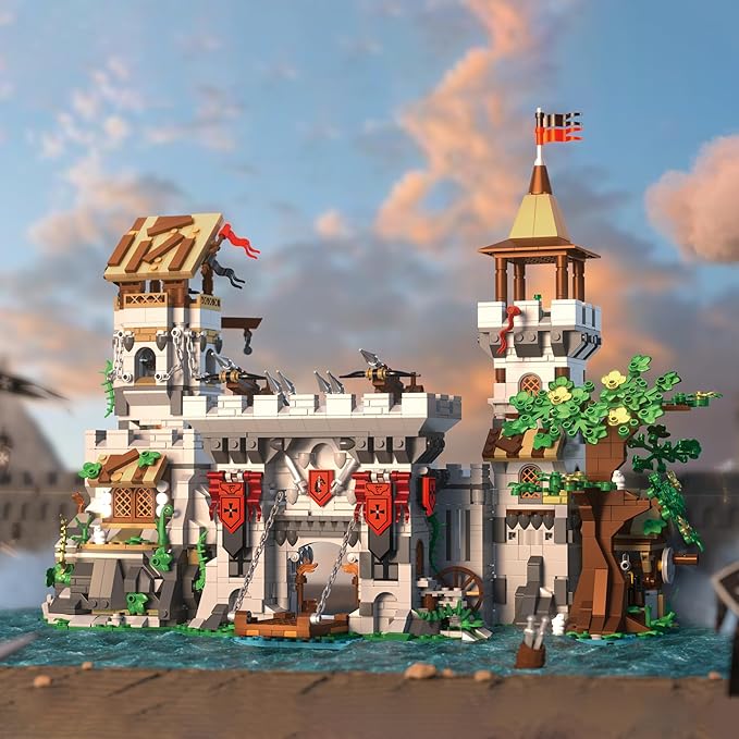 Medieval Lion Knight Castle Building SetViking Architecture Castle Modular Buildings Ideals Christmas Birthday Gift for History Enthusiasts Creative Gift for Adults and Teen(2554PCS)