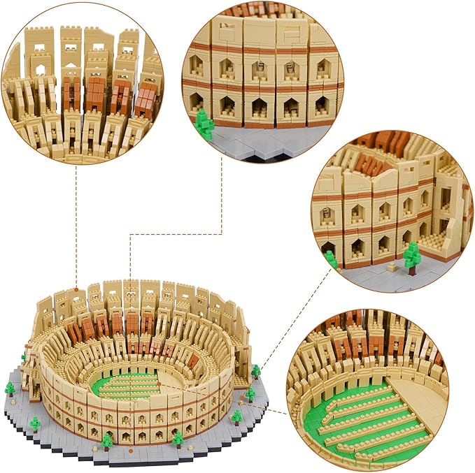 Building Blocks Set Roman Colosseum Model Micro Building Blocks 5594 PCS Famous Architecture Model Mini Building Kit Gift for Kids and Adults