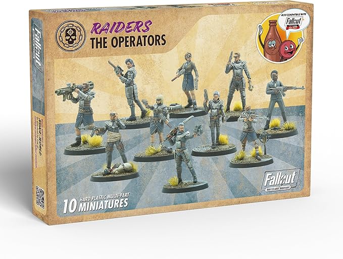 Modiphius Entertainment: Fallout Wasteland Warfare: Raiders - The Operators - 10 Unpainted Figures Nuka World Wave Miniatures Compatible w/ Factions