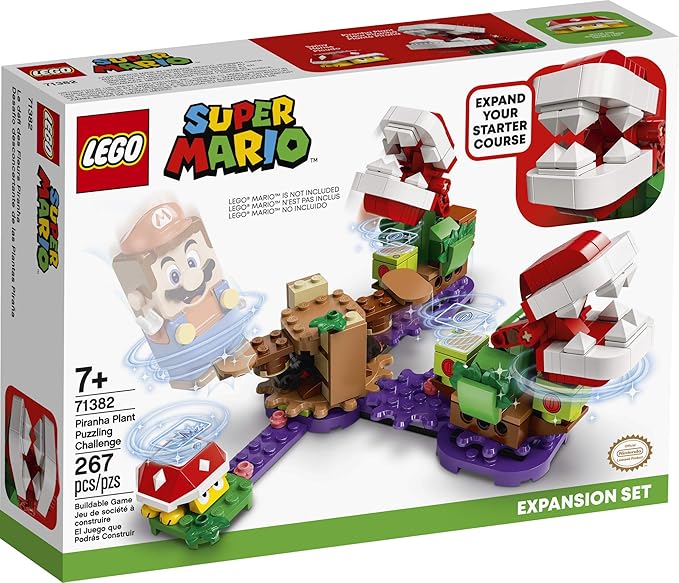 LEGO Super Mario Piranha Plant Puzzling Challenge Expansion Set 71382 Building Kit Unique Toy for Creative Kids New 2021 (267 Pieces)
