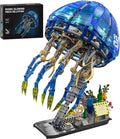 Biomimetic Mechanical Jellyfish Building Block Set – Gear-Driven Ocean Creature Model with Moving Tentacles and Display Base