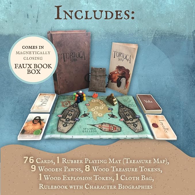 Facade Games Tortuga 1667 Board Game Treasure Plunder Game of Cards Strategy Deceit and Luck for 2-9 Players