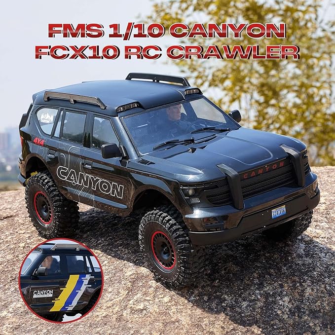 FMS 1/10 Canyon RC Crawler FCX10 RC Rock Crawler with Lighting Hobby Grade Offroad RC Car for Adults RS Need to Complete