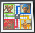 Classic Ludo Board Game Traditional Family Strategy Game 12x12 Inch Board with 16 Pieces and 2 Dice 2-4 Players (African Ladies White)