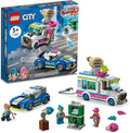 LEGO City Ice Cream Truck Police Chase Van 60314 Toy for Kids Girls and Boys Age 5 Plus Years Old with Splat Launcher &amp City Police Car