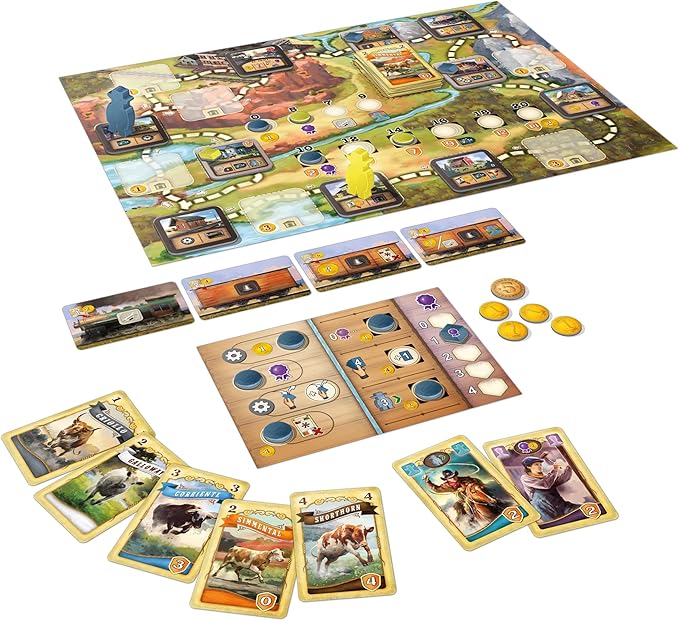 Great Western Trail El Paso Board Game - Fast-Paced Cattle Trade Strategy Game Compact Travel-Friendly for Kids &amp Adults Ages 12+ 1-4 Players 60-90 Min Playtime Made by Lookout Games
