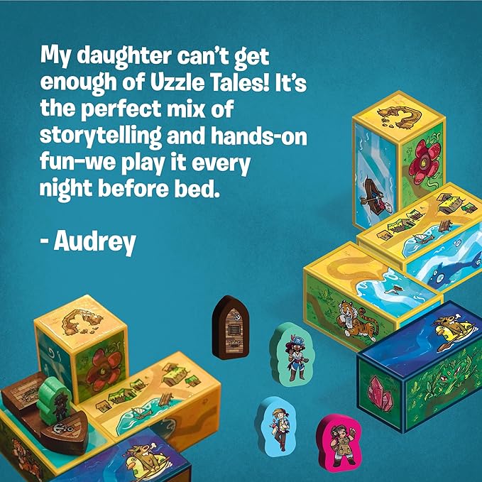 Uzzle Tales: Coral Cove – Interactive Storybook Puzzle 2-in-1 Fun Family Story Block Game – Ages 7+ - STEM Learning Story Cards and Story Blocks for Kids