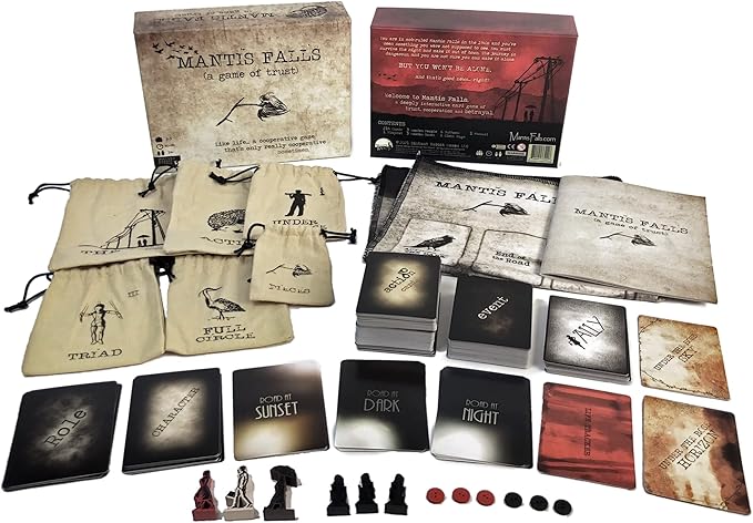 Mantis Falls Board Game – Deep Strategy Hidden Traitor Game for 2–3 Players Psychological Deduction &amp Betrayal 60–90 Minutes Ages 14+ Premium Card Quality Plastic-Free Components