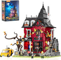 Halloween Midnight Haunted Mansion Lighting Building Bricks Set - Ghost Specter Phantom House City Town Modular Collection Kit 2617 Pcs for Adults &amp Teens