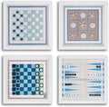 Magnetic Canvas Game Set. Chess/Checkers/Backgammon/TIC TAC Toe. Decrotive Game Sets use an mounting System That Gives Easy Access to Them. (Beach)