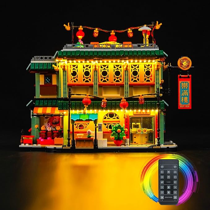 Upgraded Led Light Kit for Lego Family Reunion Celebration Building Set Remote Version Compatible with Lego 80113 (Model Not Included)