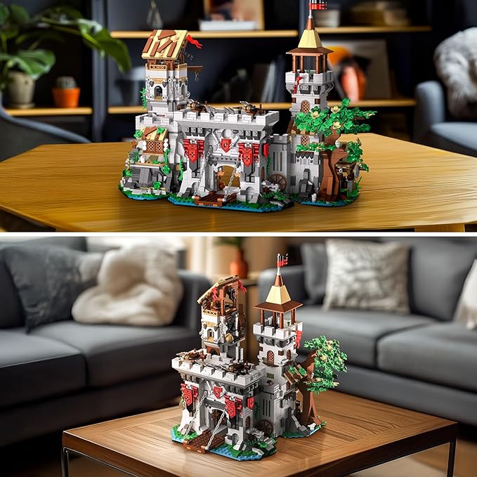 Medieval Castle Building Set for Adults Boys Girls 14+ Vintage Medieval House Model 3 in 1 Medieval Castle Toy Building Set Halloween Home Decor Birthday Gift (2568 Pieces