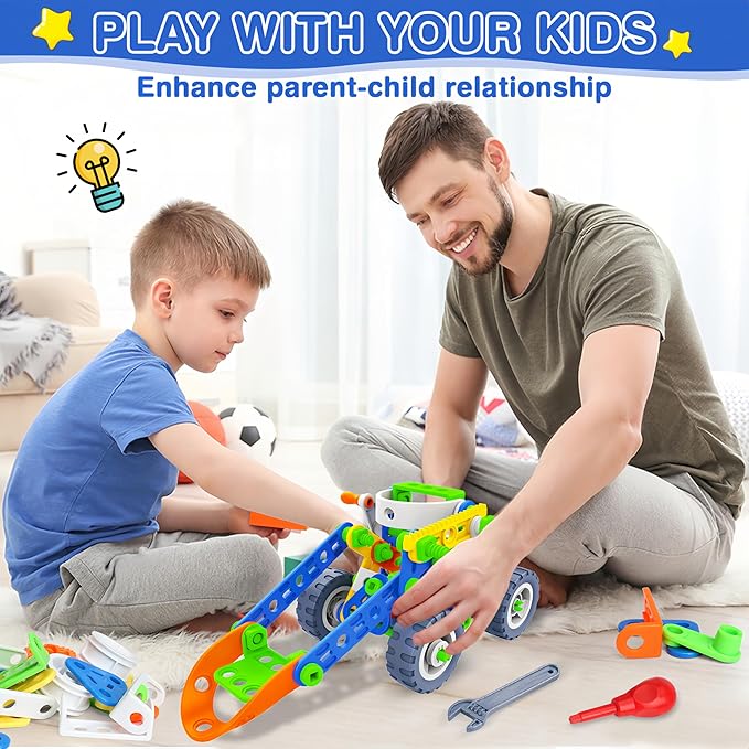 MOONTOY 12 in 1 STEM Toys for 4 5 6 7 8+ Year Old Boy Gifts 152 PCS Educational Building Toys for Kids Ages 4-8 5-7 8-12 Building Blocks Stem Kits Activities Construction Toy for Boys Birthday Gifts