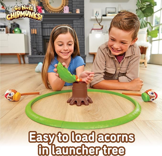 Go Nuts Chipmunks! Acorn Collecting Family Game for Kids – Fast-Paced Marble Chase Board Game with Launcher Tree Quick Setup and Easy to Play Fun for Ages 5 and up 2-4 Players