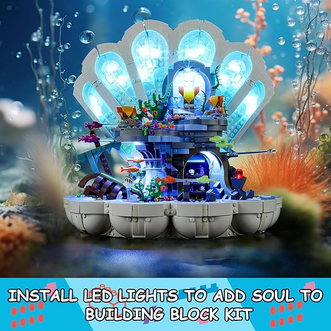 LED Light Kit for Lego Disney 43225 The Little Mermaid Royal Clamshell Set Compatible with Lego 43225 Building Blocks Model(Not Include Blocks Set)