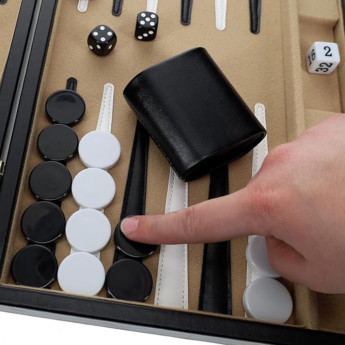 Black Leatherette Backgammon