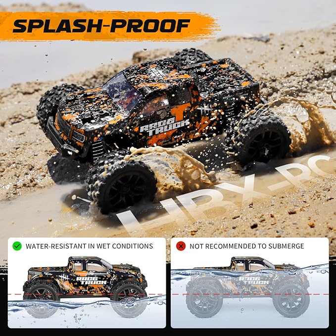 HAIBOXING 1:18 Scale RC Monster Truck 18859 36km/h Speed 4X4 Off Road Remote Control CarsWaterproof Electric Powered RC Cars All Terrain Toys Vehicles with 2 Batteries Xmas Gifts for Kid and Adults