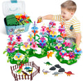 Toys Gifts for Toddlers Boys Girls Age 2 3 4 5 6 167 PCS Dinosaur Flower Garden Building Blocks STEM Fine Motor Skill Stacking Games Easter First 1st Birthday Gifts for Preschool Kids 2+ Years Old